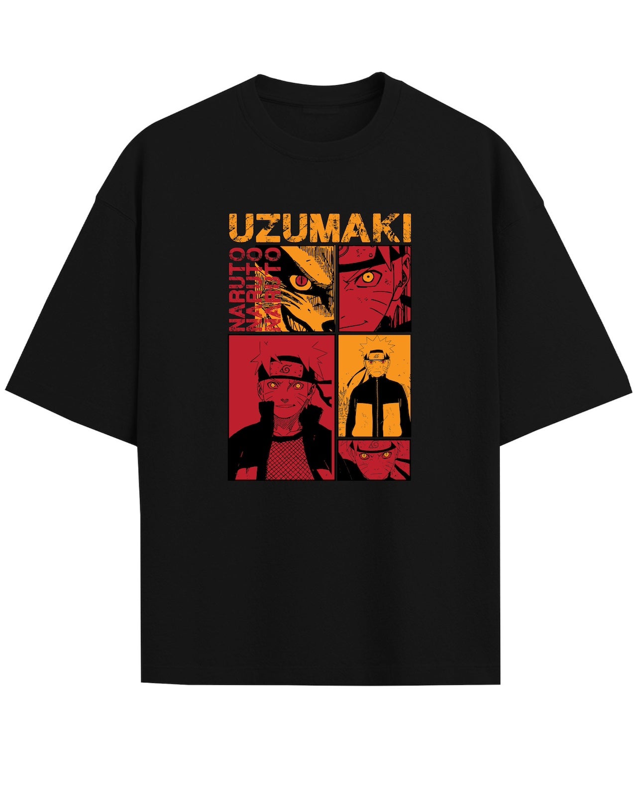 'Naruto Uzumaki' Black/White Oversized T-Shirt