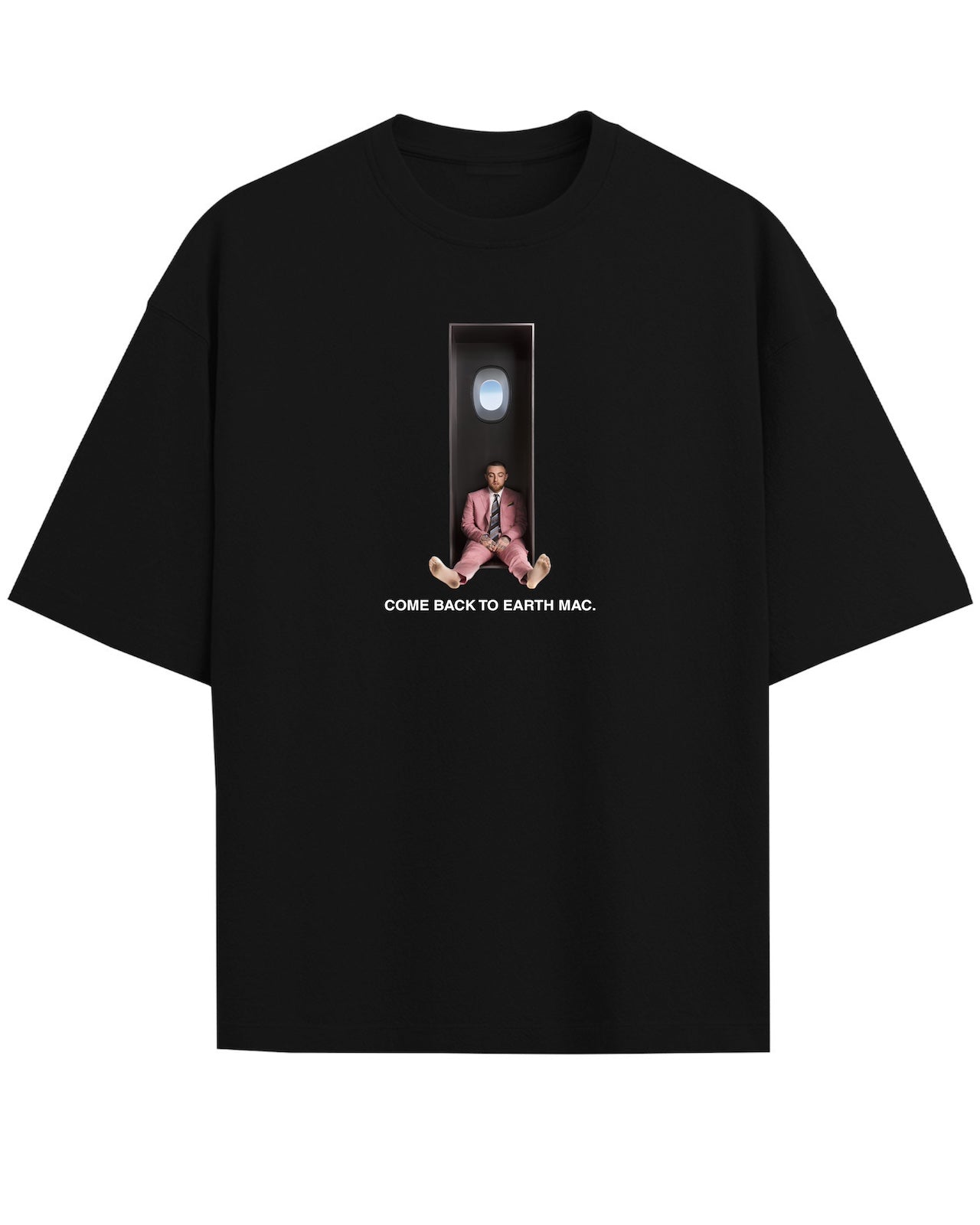 'Come Back' Black Oversized T-Shirt
