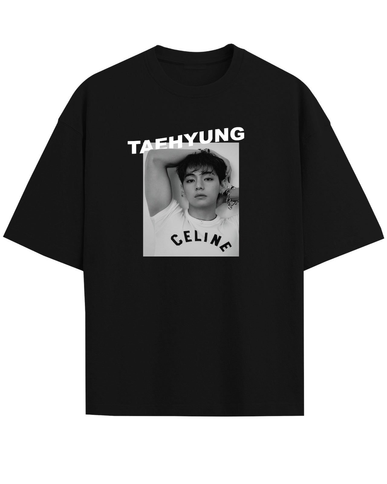 ‘Taehyung V’ Black Oversized T-Shirt