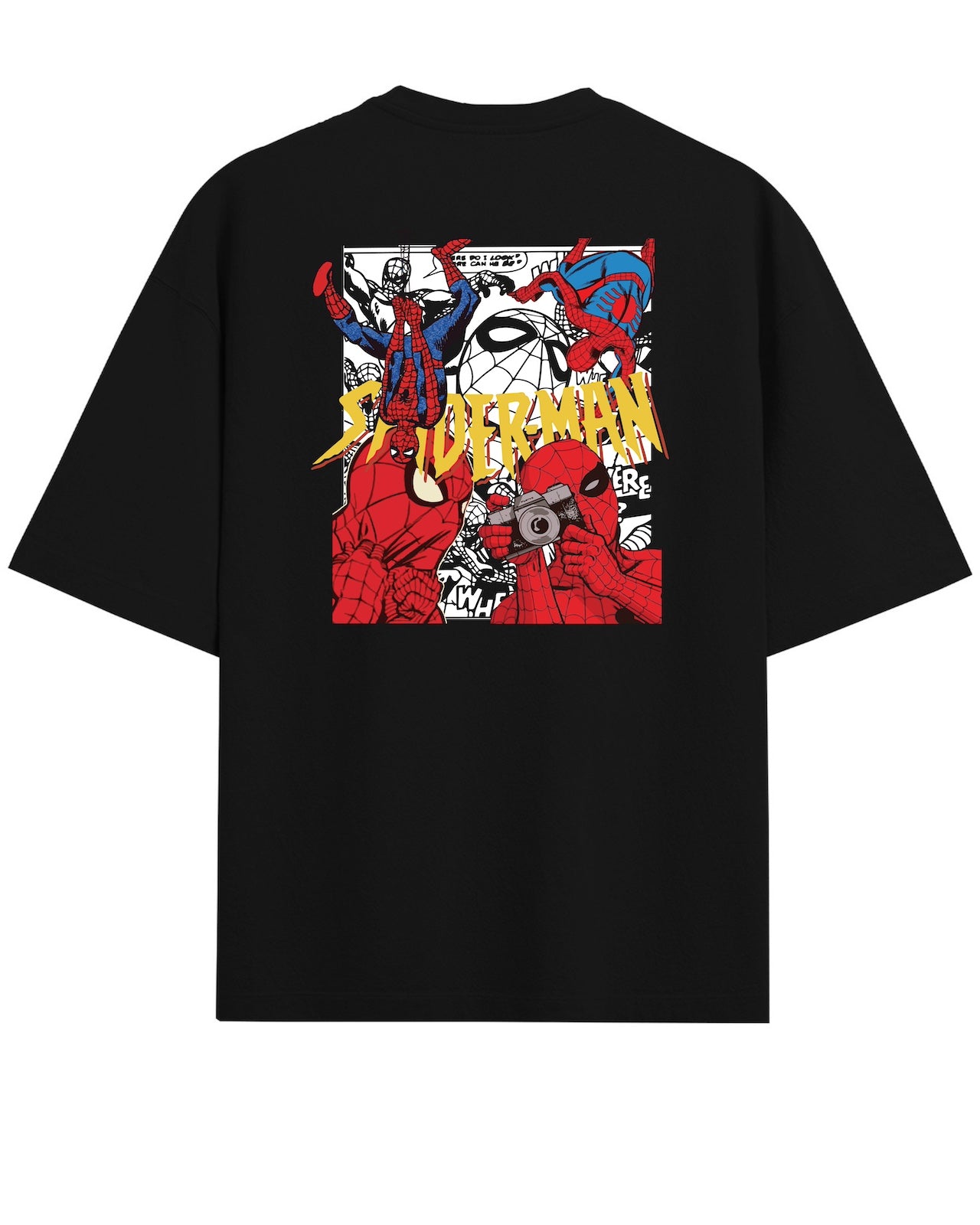 'Spider-Man' Black Oversized T-Shirt