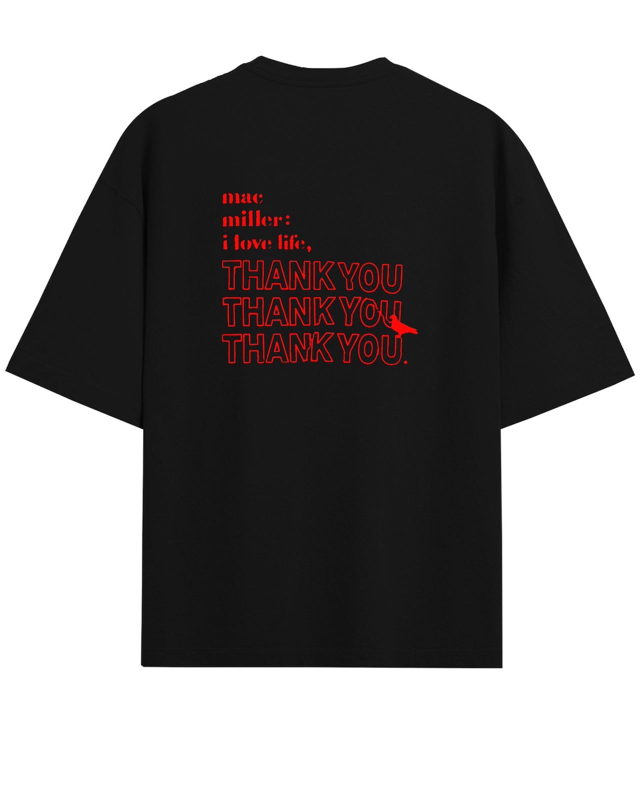 'Mac Miller: I Love Life' Black/White Oversized T-Shirt