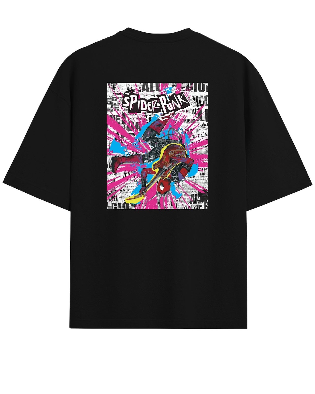 'Spider-Punk' Black/White Oversized T-Shirt