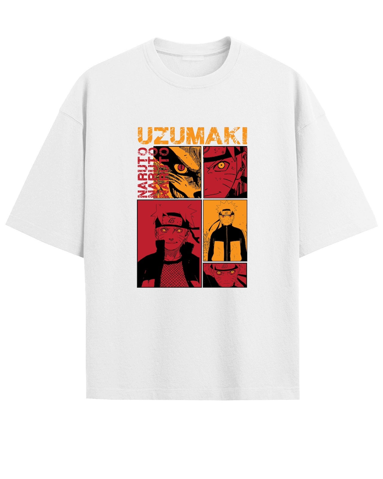 'Naruto Uzumaki' Black/White Oversized T-Shirt