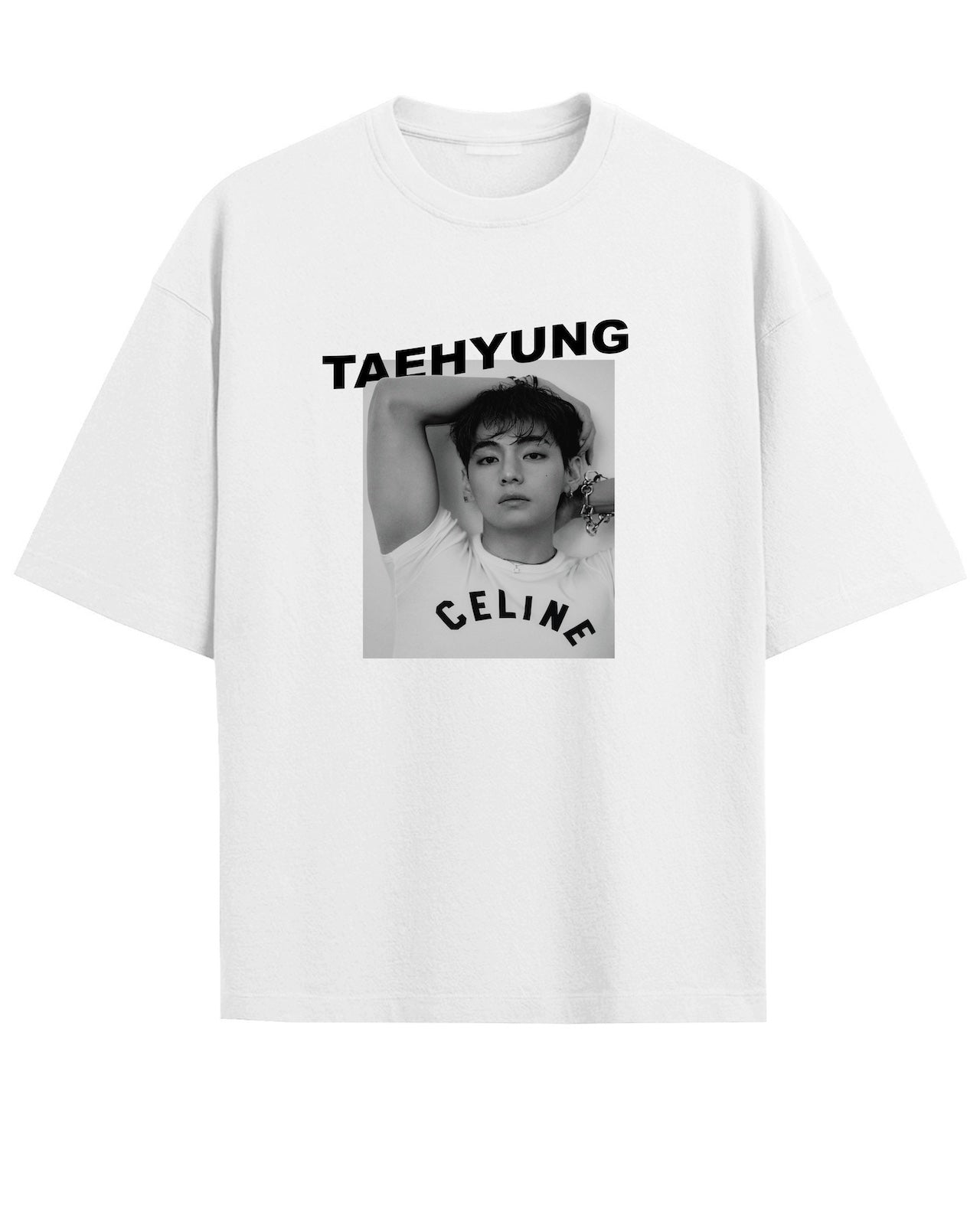‘Taehyung V’ White Oversized T-Shirt