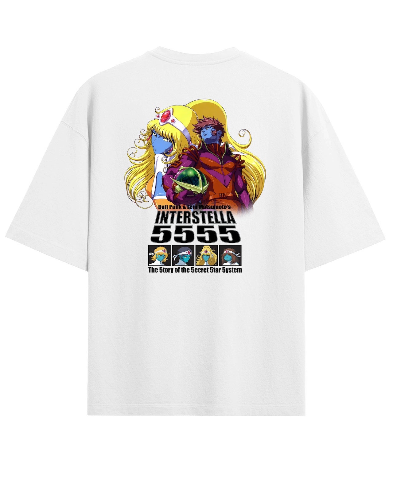 'Daft Punk: Interstella 5555' White Oversized T-Shirt