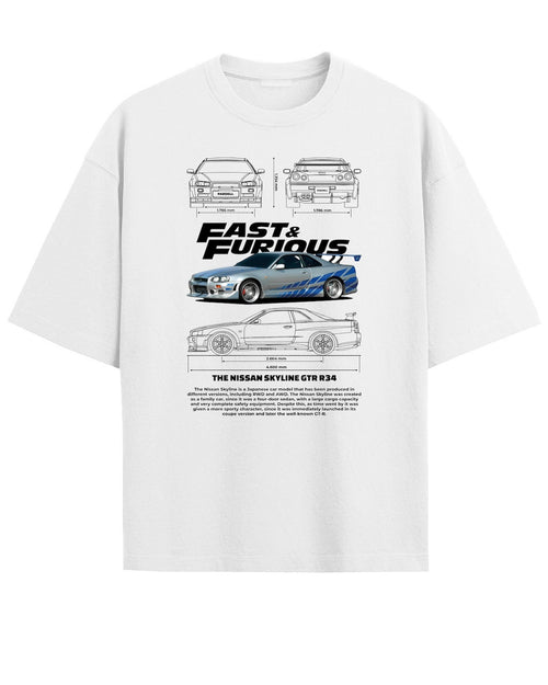 '2 Fast 2 Furious: Nissan Skyline GTR R34' Oversized T-Shirt