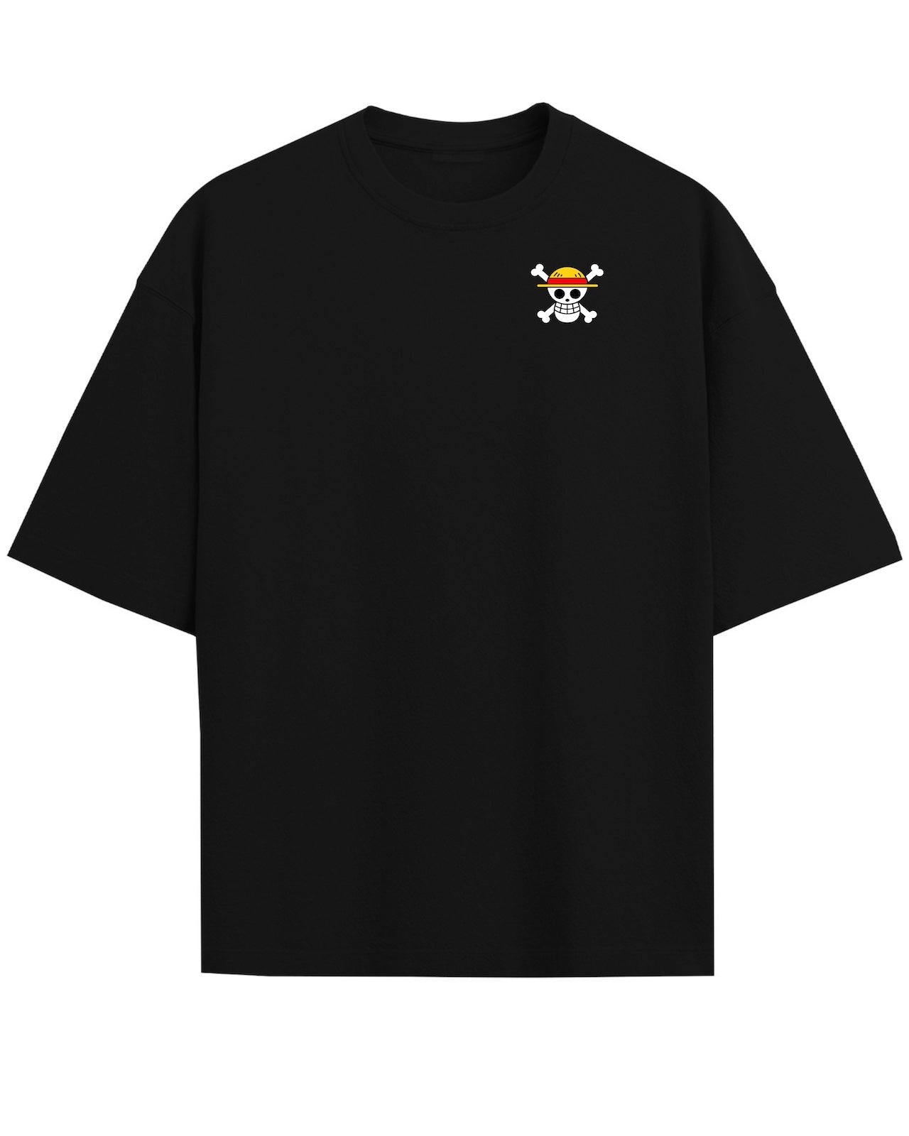 'One Piece: Wanted Luffy' Black/White Oversized T-Shirt