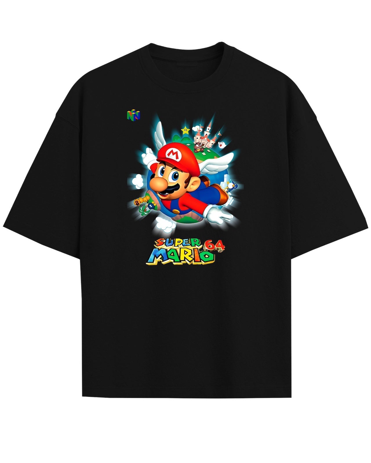 'Super Mario 64' Black/White Oversized T-Shirt