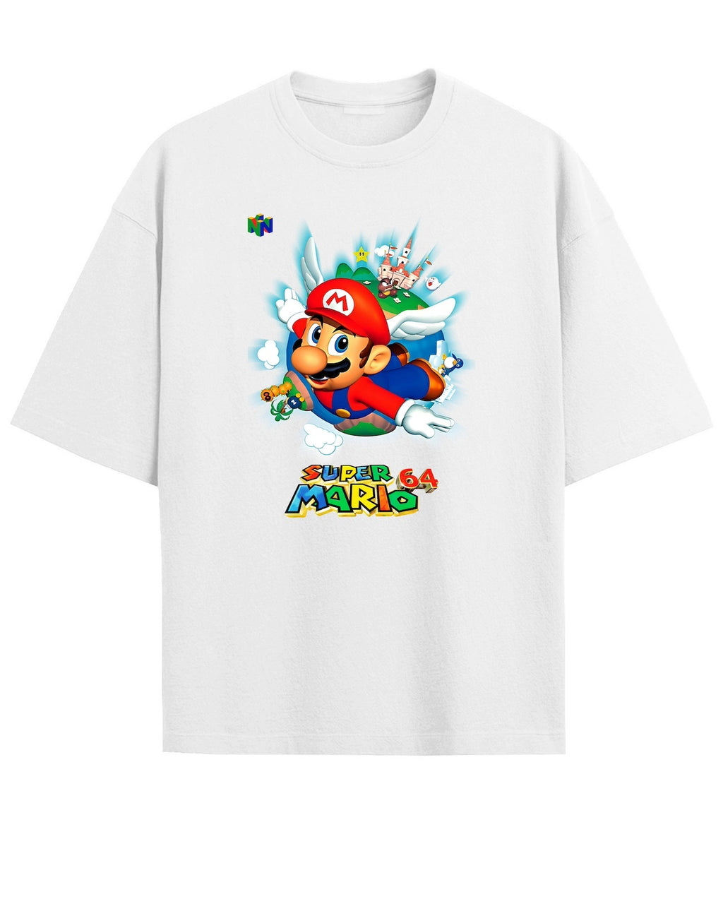 'Super Mario 64' Black/White Oversized T-Shirt