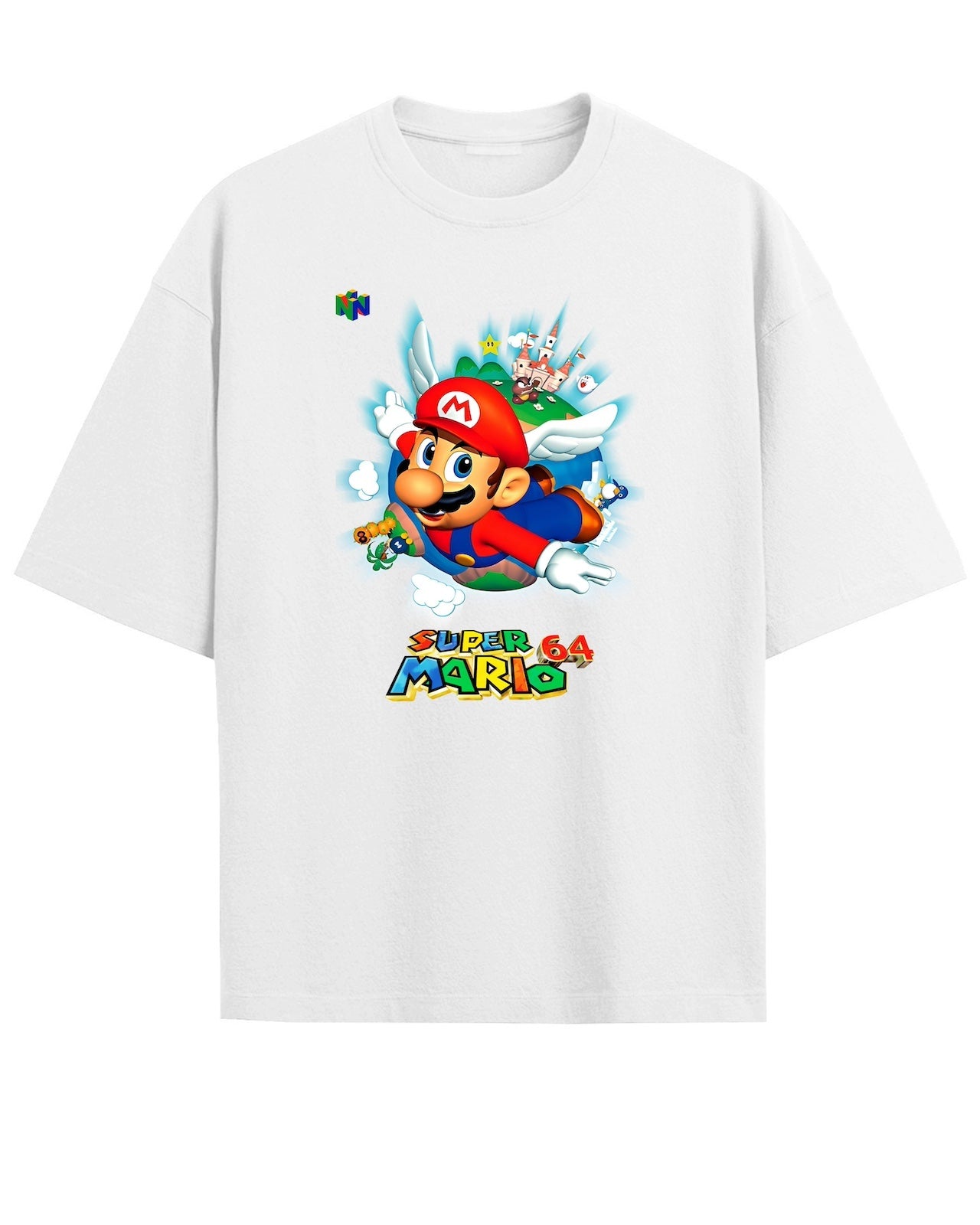 'Super Mario 64' Black/White Oversized T-Shirt